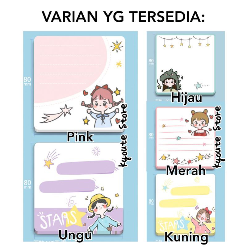 

Cute Memo Pad Isi Banyak Gambar Karakter Lucu - Catatan Penting Kecil Pengingat