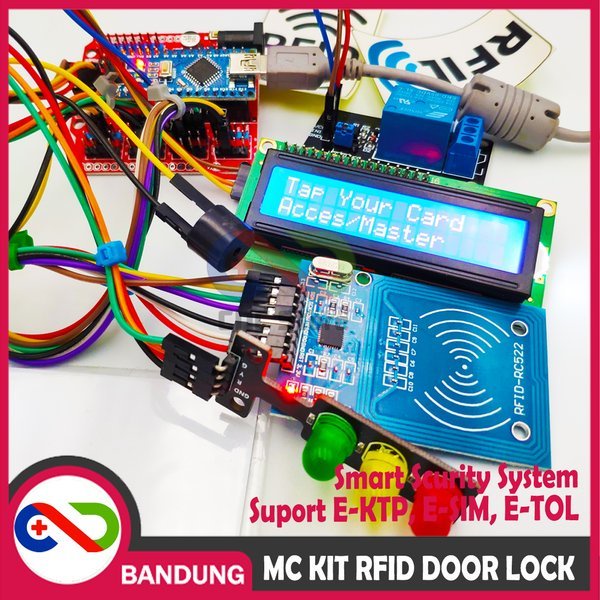 MC KIT RFID ARDUINO SMART SCURITY SYSTEM E-KTP E-TOL E-SIM DOOR LOCK