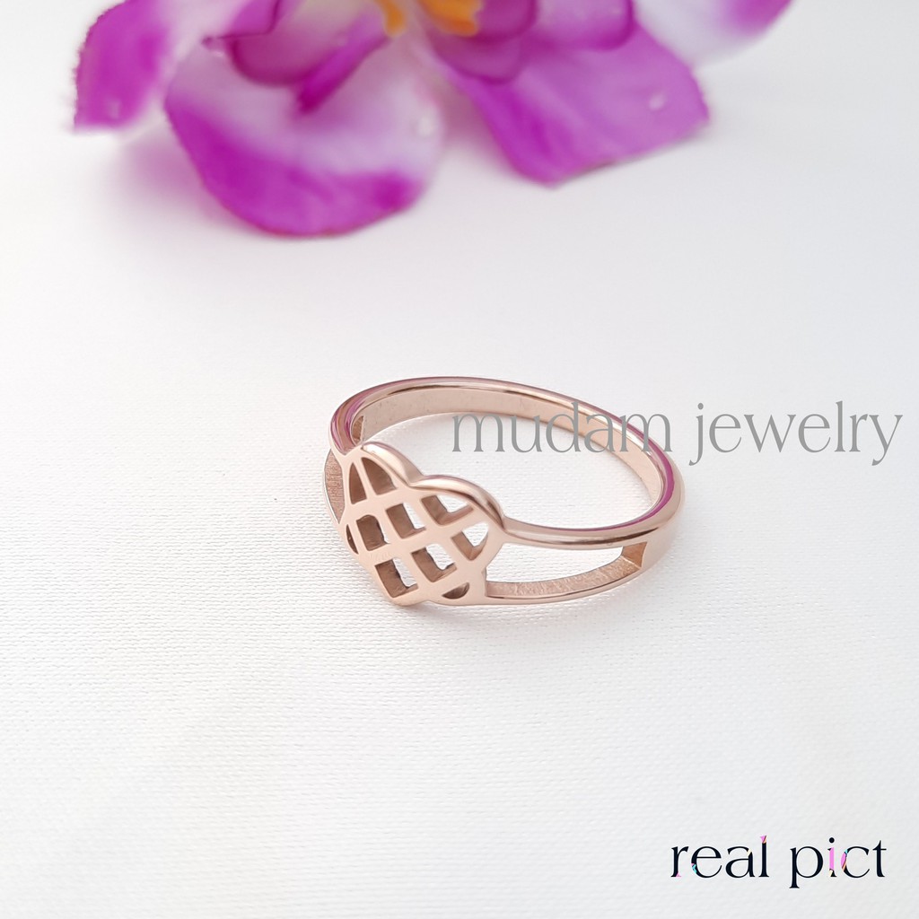 Cincin Titanium Love Ikatan Cinta/ ASLI Cincin Viral/ Cincin Kekinian Warna Rosegold dan Gold