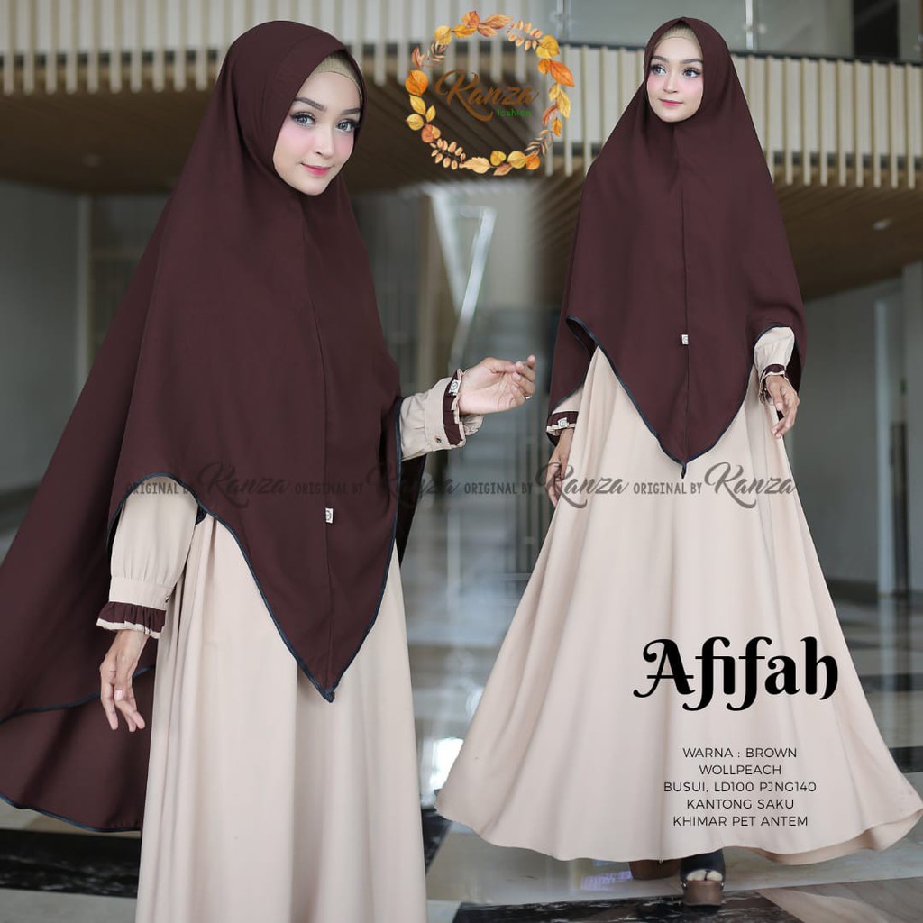 Setelan Gamis dan Jilbab Syari AFIFAH