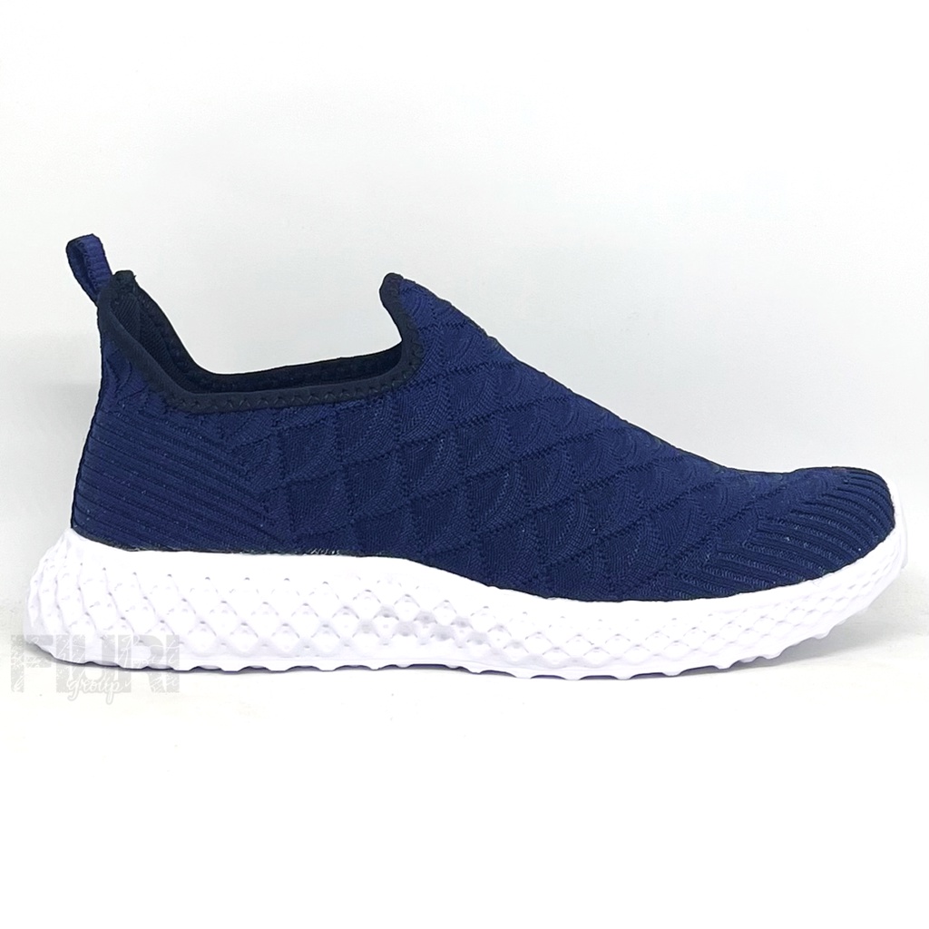 FIURI - Ando Original - FUBORU 39-43 Navy - Sepatu Sneakers Pria - Sepatu Olahraga Pria - Sepatu Knit Rajut Pria - Sepatu Jogging Pria - Sepatu Sport - Sepatu Slip On Pria - Sepatu Cowok