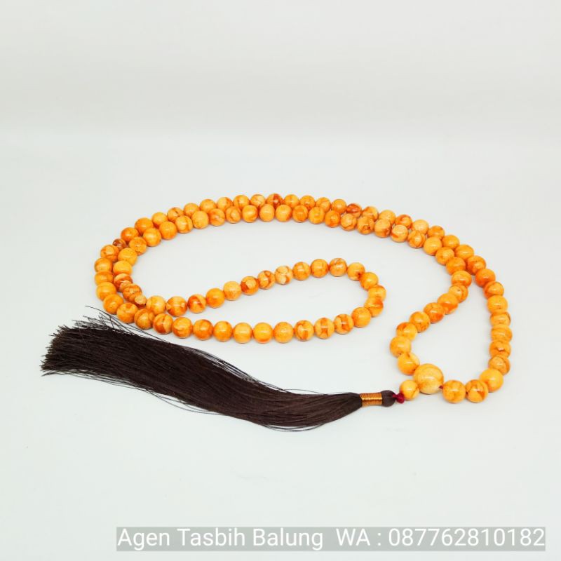 TASBIH BATU MARJAN ORANGE/ORANGE CORAL ASLI, BAHAN BATU KARANG LAUT NUSANTARA