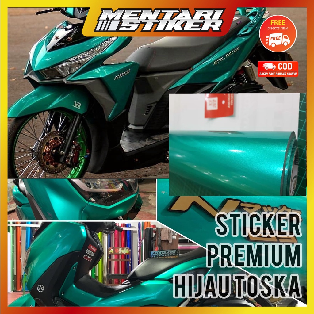 [BERKUALITAS]STIKER SKOTLET HIJAU TOSCA METALIK /STIKER MOTOR/STIKER TOSCA METALIK CANDY