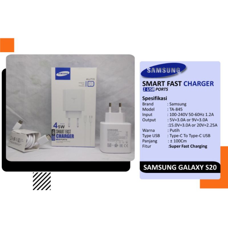 Charger/Casan/Tc Samsung S20 original Super Fast Charging USB Type C to Type C ORIGINAL