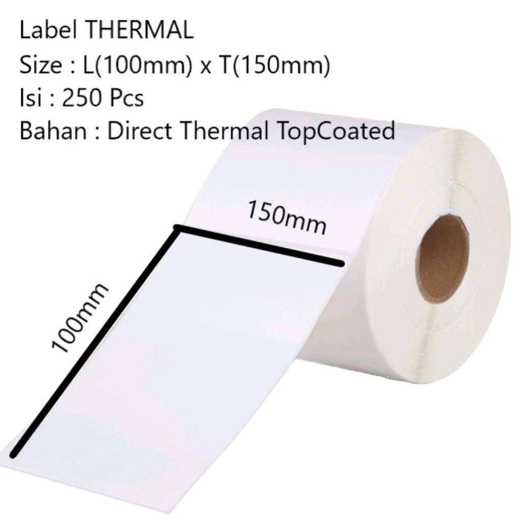 

Thermal Label Barcode 100x150 Direct isi 500 pcs ukuran A6