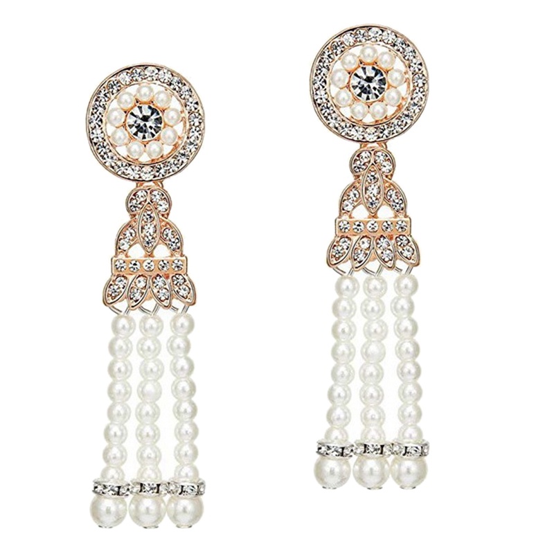 Anting Tusuk Gantung Desain Flapper Gatsby 20s Gaya 1920an Untuk Wanita