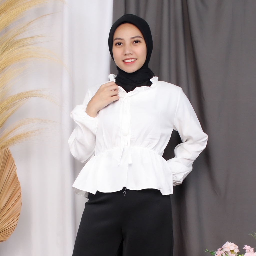 RX Fashion -  Mikela Blouse // Blouse Wanita-R2-PUTIH