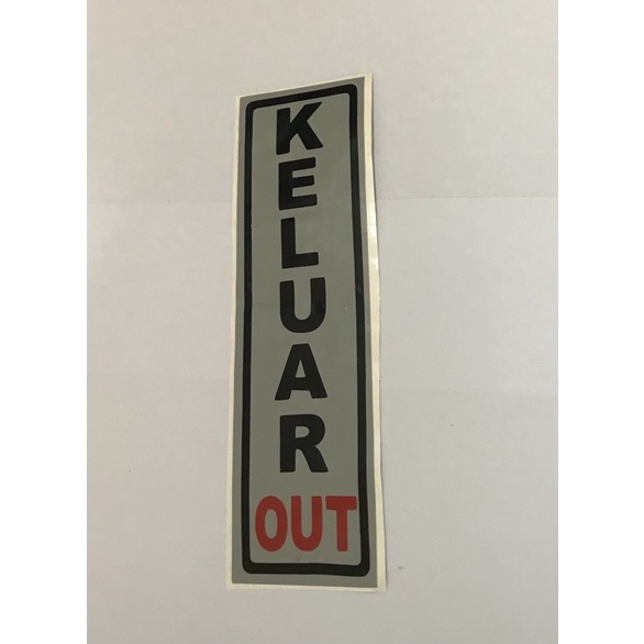 

Sticker sign Keluar out pintu stiker tanda petunjuk