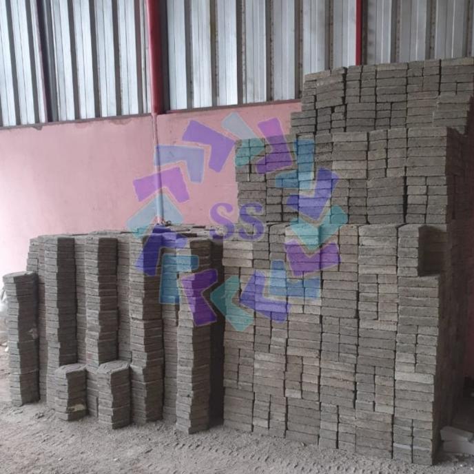 Paving Block - Conblock Model Segi 6 Merah Dan Bata Polos Permeter (Tebal 5Cm Dan 6Cm)