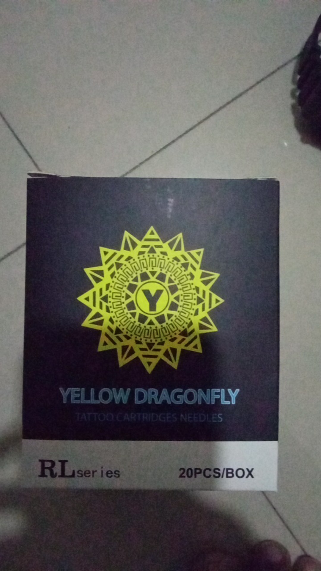 20pcs/kotak Rl/rs Cartridge Tattoo Silikon Steril Sekali Pakai Motif Capung Kuning Untuk Liner Dan Shader