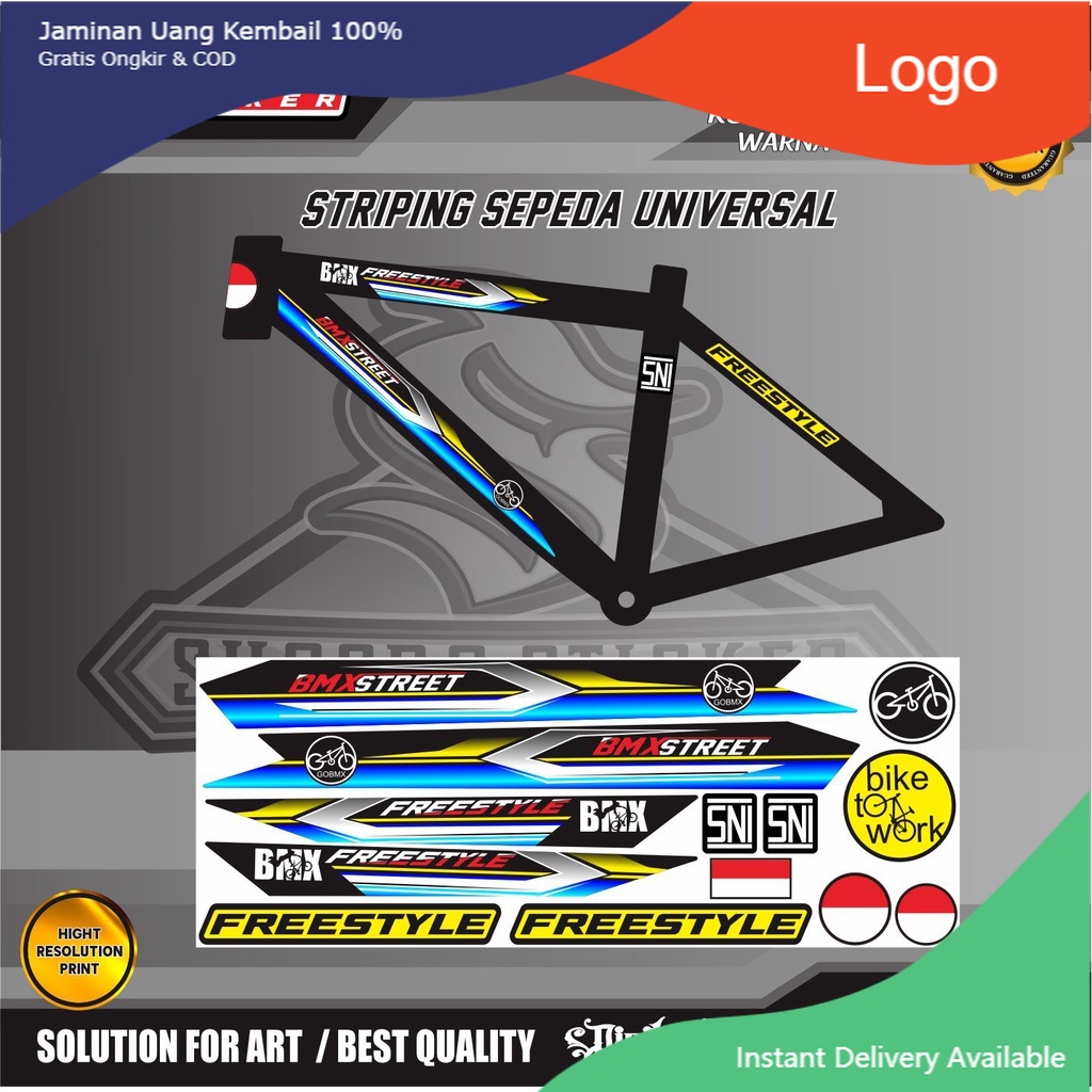 SHOSRO STIKER VARIASI STRIPING MOTIF SIMPLE STIKER VARIASI UNIVERSAL ALL SEPEDA MTB/SEPEDA BMX ALL /