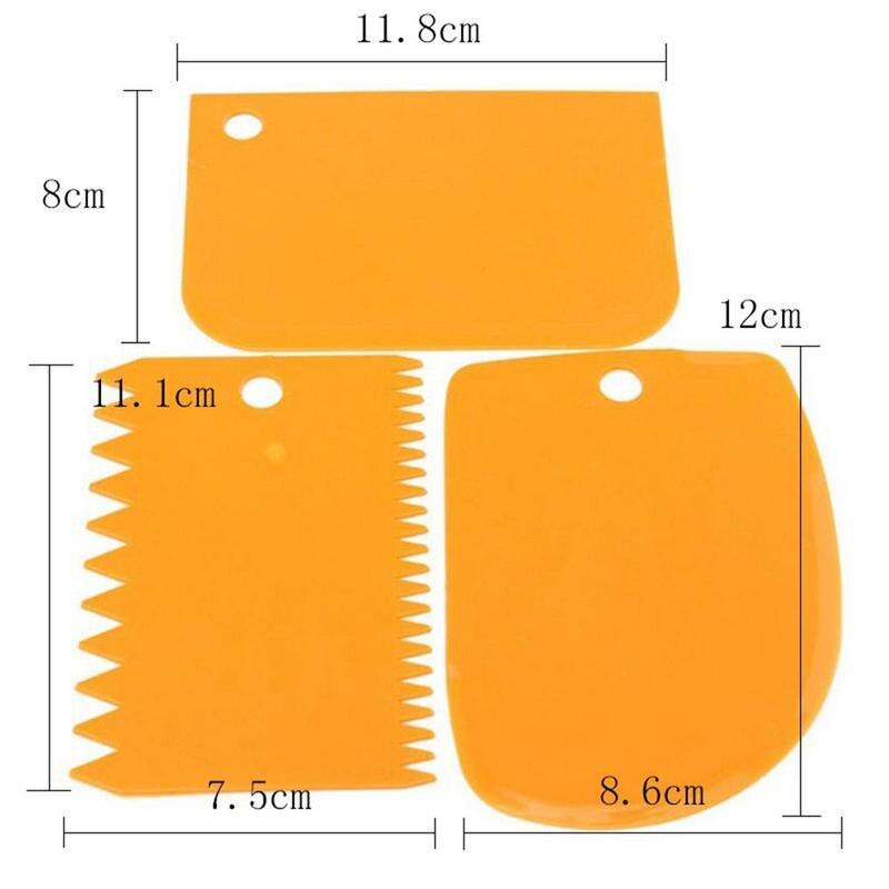 [BISA COD] Alat Pemotong Adonan Kue 1 Set isi 3 Spatula Kue Scraper Dekorasi Kue Penghias Kue Alat Baking Murah