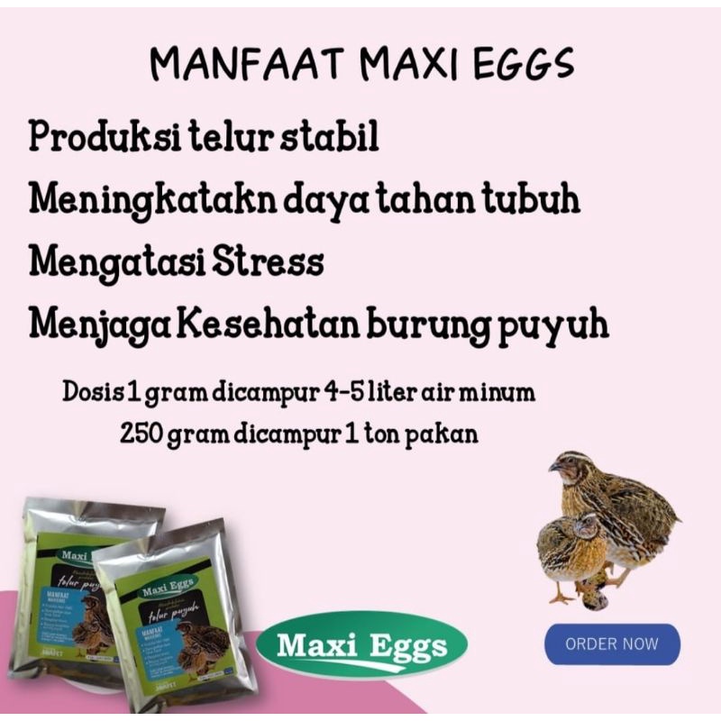 Vitamin Puyuh Maxiegg