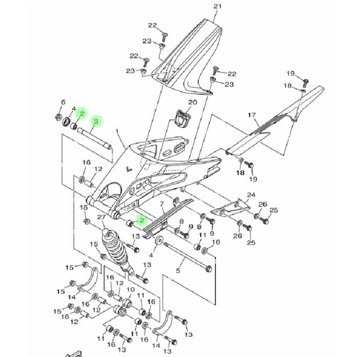 BOSH BEARING BAMBU SWING ARM SET R15 V2 ASLI YAMAHA {Property By Radjawali Part Motor}