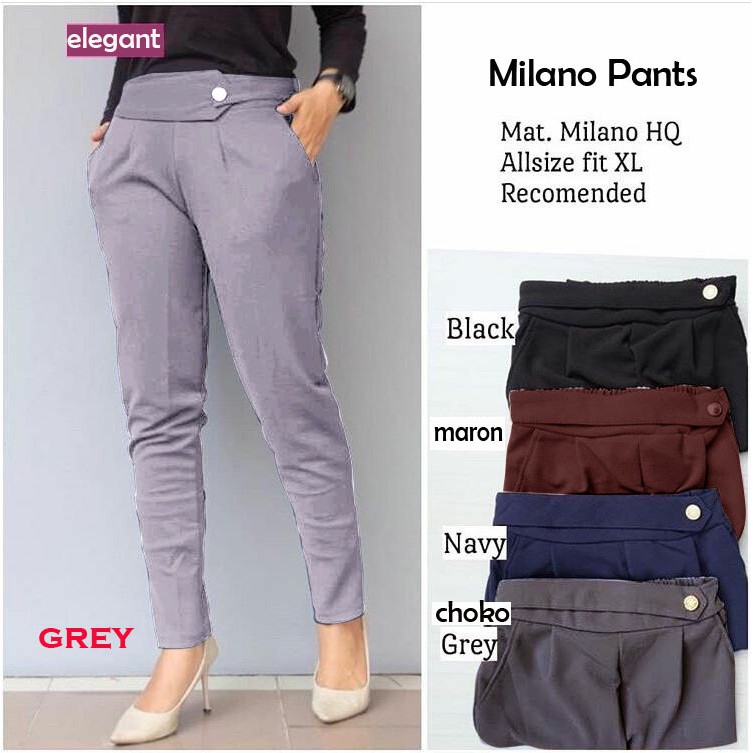 Celana Baggypants/Celana Wanita/Celana Panjang Polos/Celana MILANO ( L &amp; jumbo )