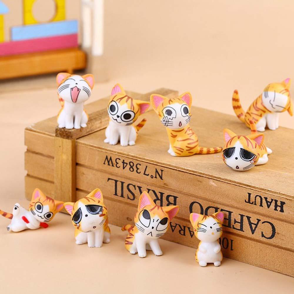 Needway Keju Model Kucing Kartun Anak Patung Miniatur Dekorasi Rumah Ornamen Kerajinan DIY Bayi Menemani Mainan