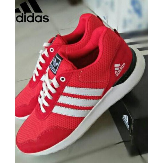 Borong_semua** Sepatu Adidas Cloudfoam Merah Big size 45-47/ukuran besar/jumbo Murah dan berkualitas