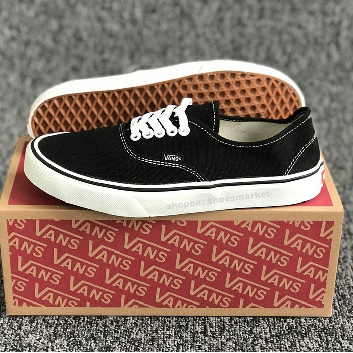 VANS AUTHENTIC BLACK WHITE CLASSIC WAFFLE DT