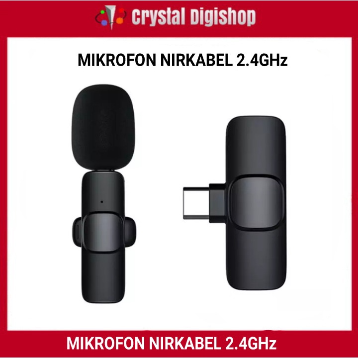 Kebidumei Mikrofon Nirkabel 2.4GHz, Mikrofon Mini Lavalier Tipe C