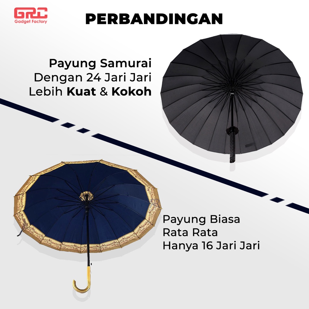 Payung Samurai Jepang Ninja Samurai Umbrella Katana Payung Besar Hitam