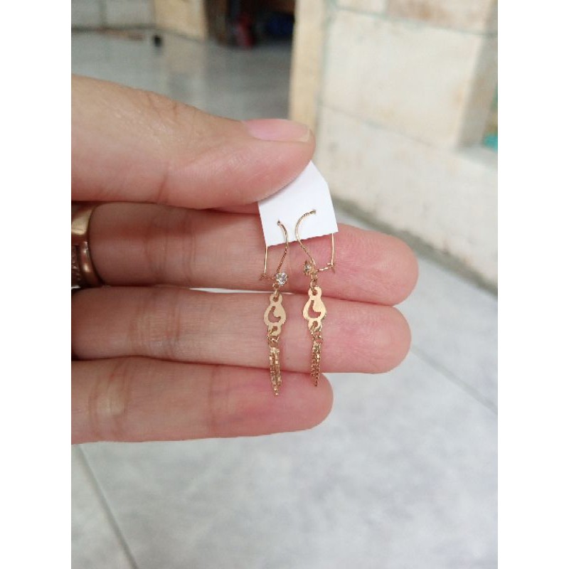 Anting Gantung Emas Asli Remaja Model Bunga Cantik Anting Hooks Anting Shopee Indonesia