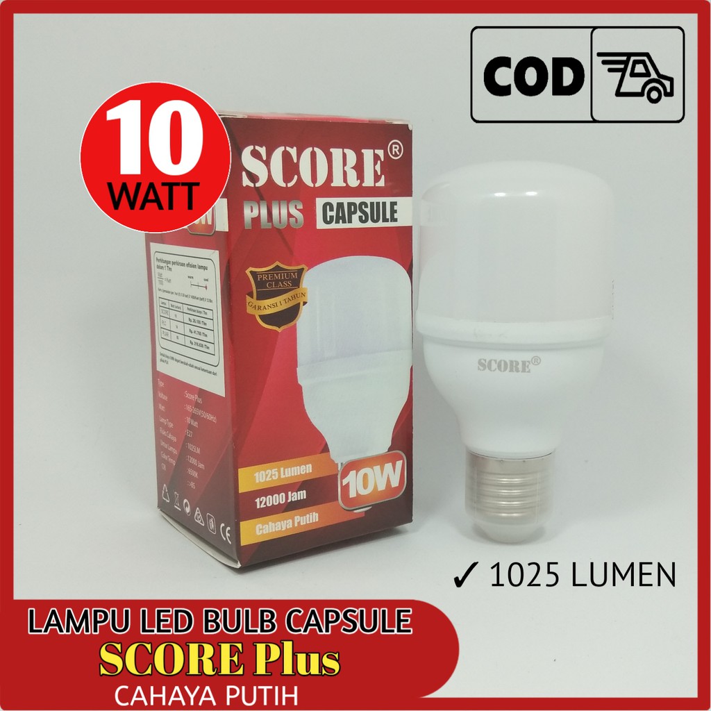 Score Plus Lampu Led Capsule 10 Watt - Cahaya Putih