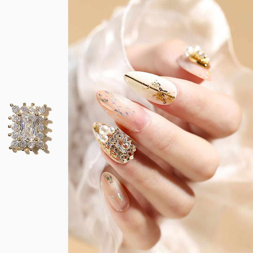 AUGUSTINA Agustinina Nail Art Zirkon Perhiasan Berlian Mewah Mengkilap DIY Kuku Berlian Imitasi