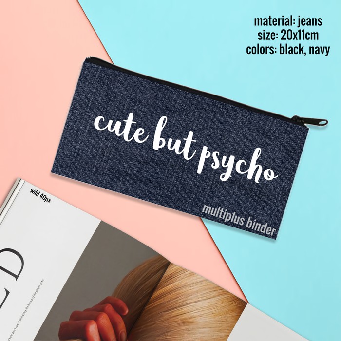 

Kotak Pensil / Tempat Pensil / Pensil Case Jeans Tumblr Cut But Psycho - Hitam