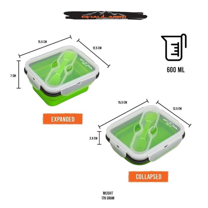 Lunch Box Dhaulagiri 01 Set Kotak Tempat Makan Silicone Praktis