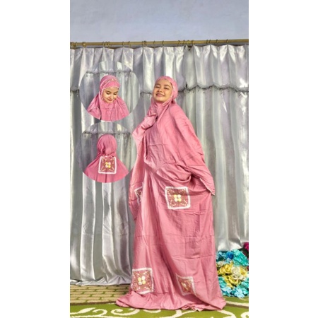 mukenah terusan bordir tile kotak