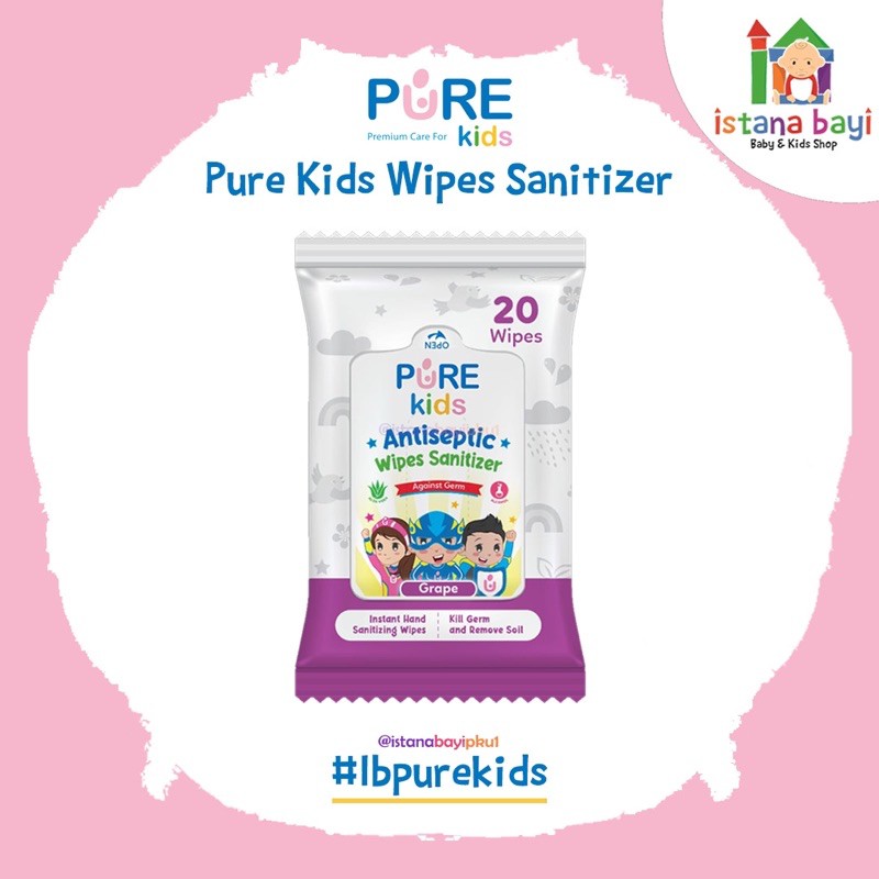 Pure Kids Antiseptic Wipes Sanitizer 20 sheet