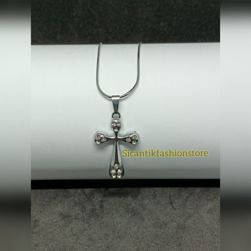 PROMO Kalung Titanium liontin Salib terlaris anti Karat selamanya