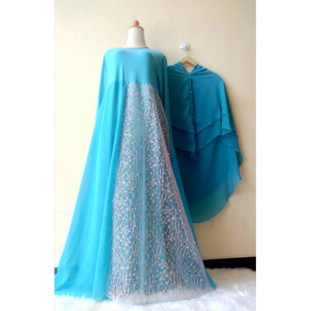 *SOLDOUT* Gamis pesta brokat simple