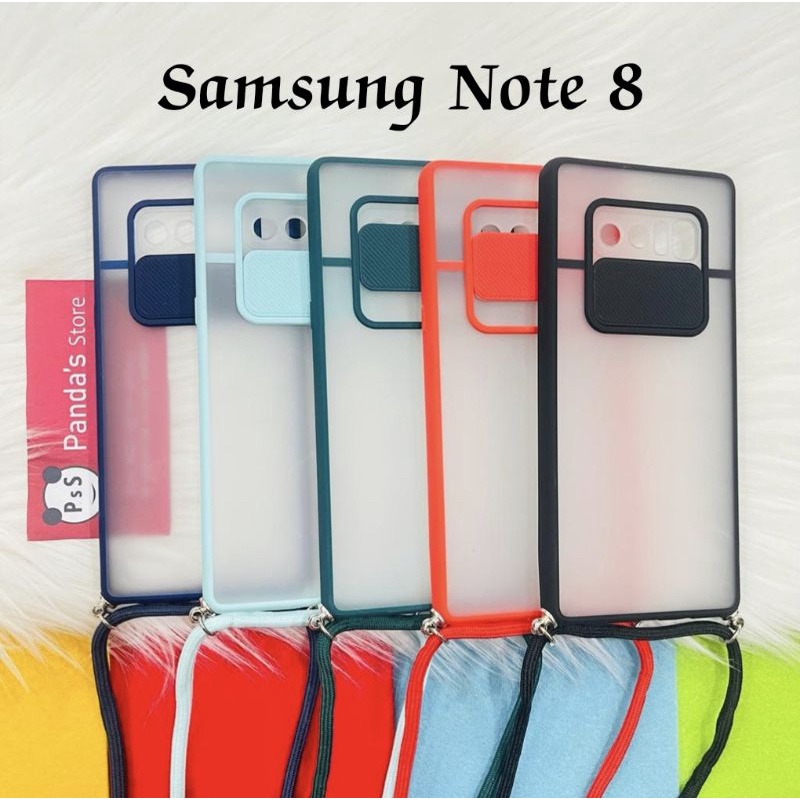 Samsung Note 8 Softcase dove sliding camera + Tali Laynard [Premium]