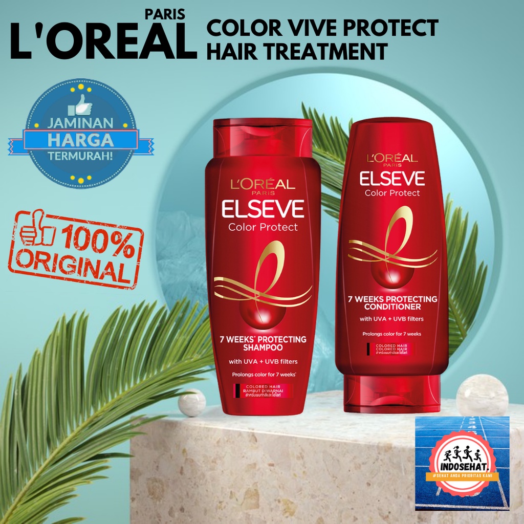 LOREAL Paris Color Vive Protecting Shampoo Conditioner - Shampo Kondisioner Perawatan Pewarna Rambut Berwarna 170 ml
