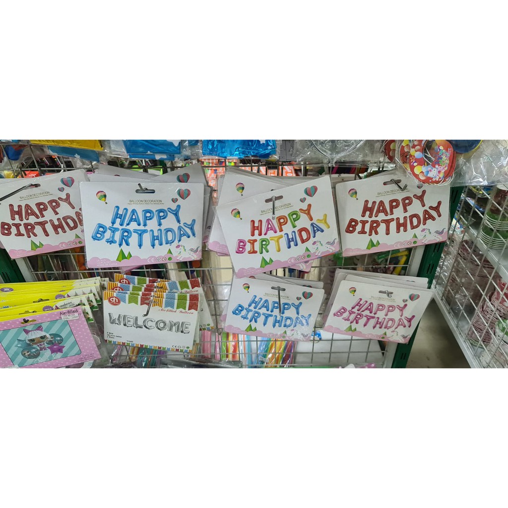 Balon Happy Birthday / Balon Foil Happy Birthday Aneka Warna