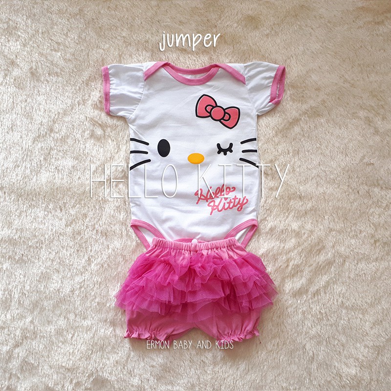 ❤️ baju bayi jumper bayi ❤️ model karakter hello kitty lucu murah free bawahan❤️