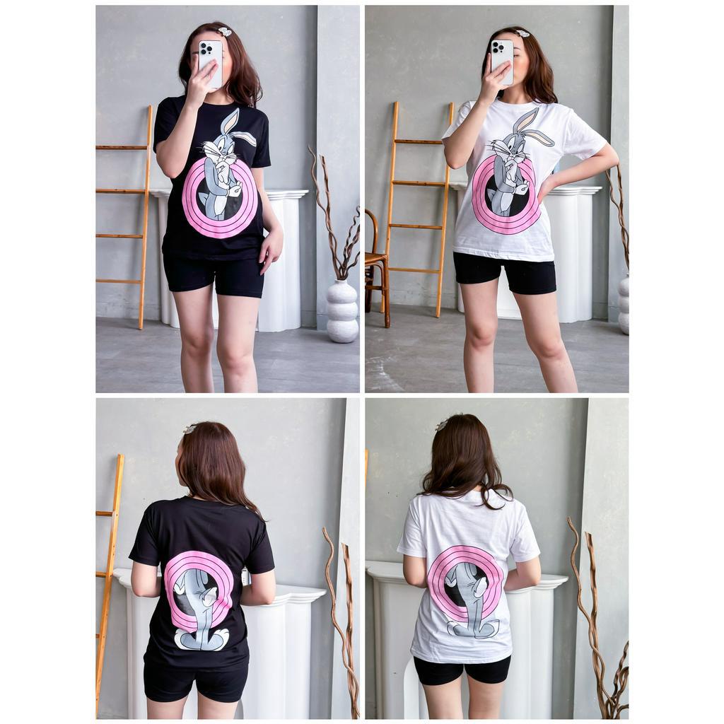 INFINITEE  Kaos Wanita Lengan Pendek Bahan Cotton Combed 30s