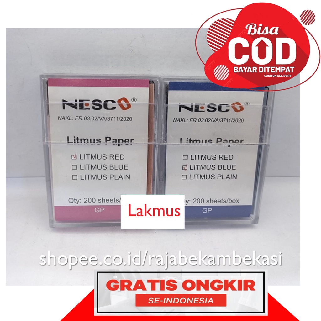 Kertas lakmus Merah / Biru merk Nesco / Lakmus Nesco isi 200 Pcs