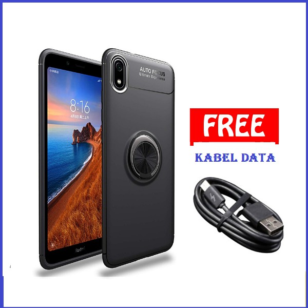 Soft Case Xiaomi Redmi 7A Autofocus Magnetic Ring Free Kabel Data USB