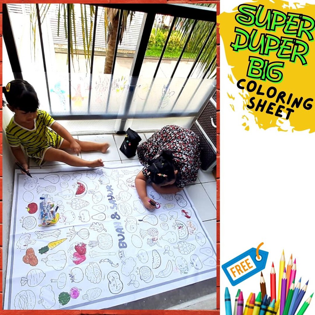 KERTAS MEWARNAI JUMBO Yukitadraw Murah Poster Mewarnai Raksasa Ukuran Besar SERI DOODLE RAKSASA | Ma