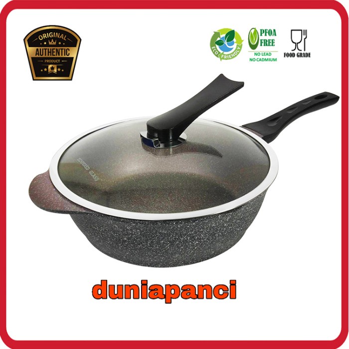 Panci Wok Pan 32 Cm Wajan Penggorengan Anti Lengket Yeobo Korea _Art