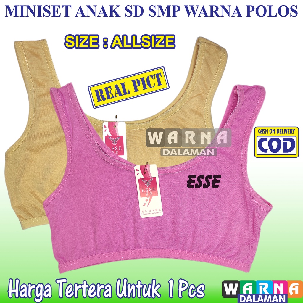 Miniset Anak Perempuan Bra Remaja Polos SD SMP Pakaian Dalam Trend Motif Polos Per Pcs WARNA DALAMAN