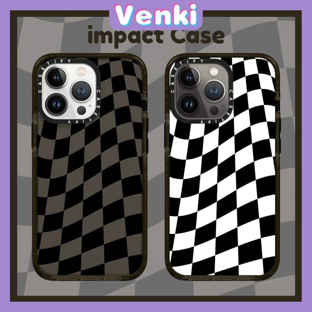 Soft Case Silikon Tpu Tebal Shockproof Motif Kotak-Kotak Hitam Putih Untuk Iphone 13 Pro Max / 12pro / 11 / 7 + / Xr / Xs Max / 8 / 11 / 12 / 7 +