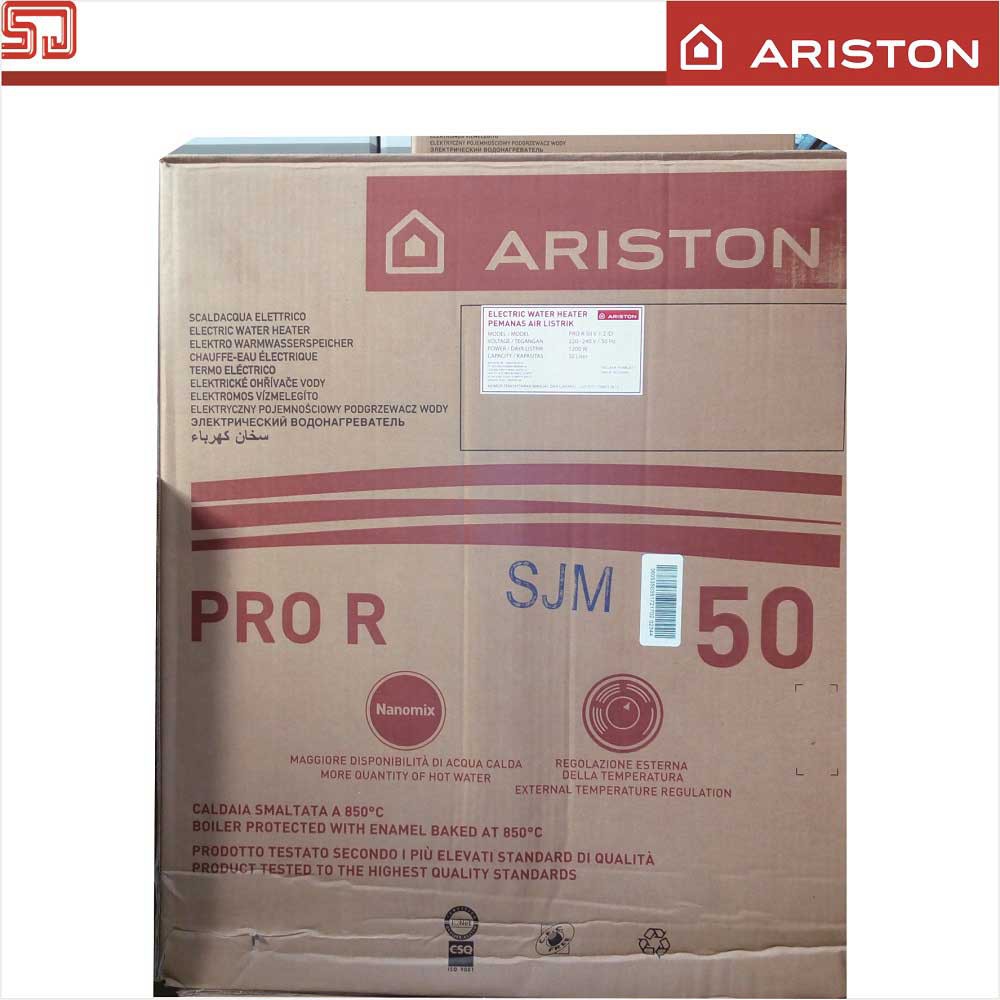 Ariston Pro R 50 Liter Water Heater Listrik 1200 Watt Vertikal Pemanas Air Mandi