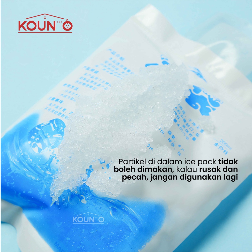 Ice Gel Pack Gabag 200 dan 400 ML Blue Cool Jelly Cooler Bag Kantong Air Es Pendingin Lunch Bag Tas ASI Ice Pack Air Cooler Ice Gell 200 dan 400 ML