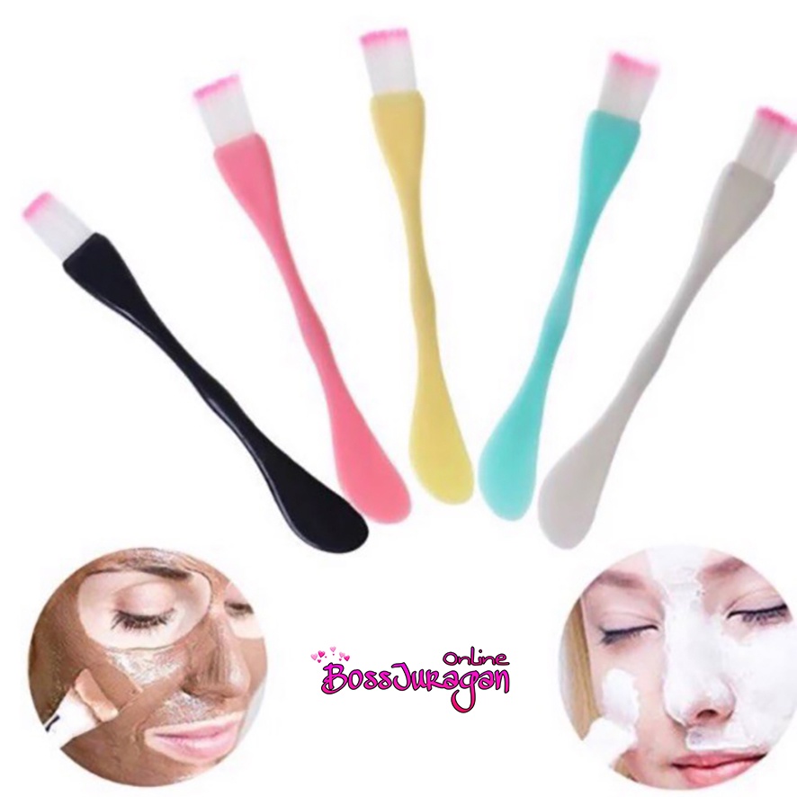 (BOSS) Kuas Spatula Masker 2in1 - Kuas Makser Wajah 2in1 - Kuas Masker + Spatula (2in1)