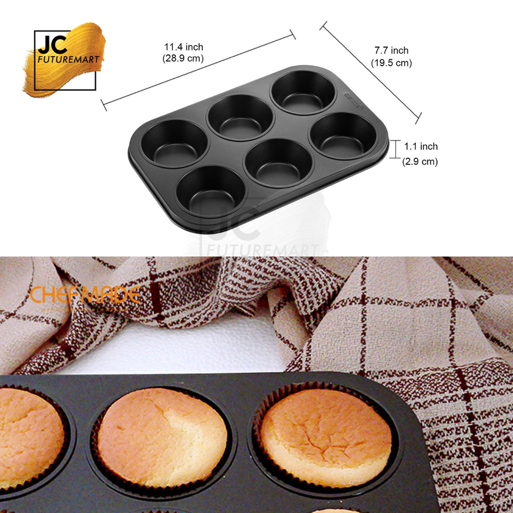 LOYANG CUPCAKE MUFFIN PIN 6 PCS NON STICK ANTI LENGKET