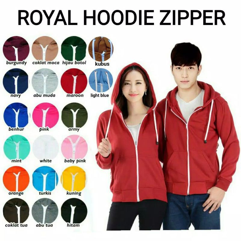 SB-12 Jaket polos tali putih cewek cowok murah hoodie zipper switer unisex komunitas couple