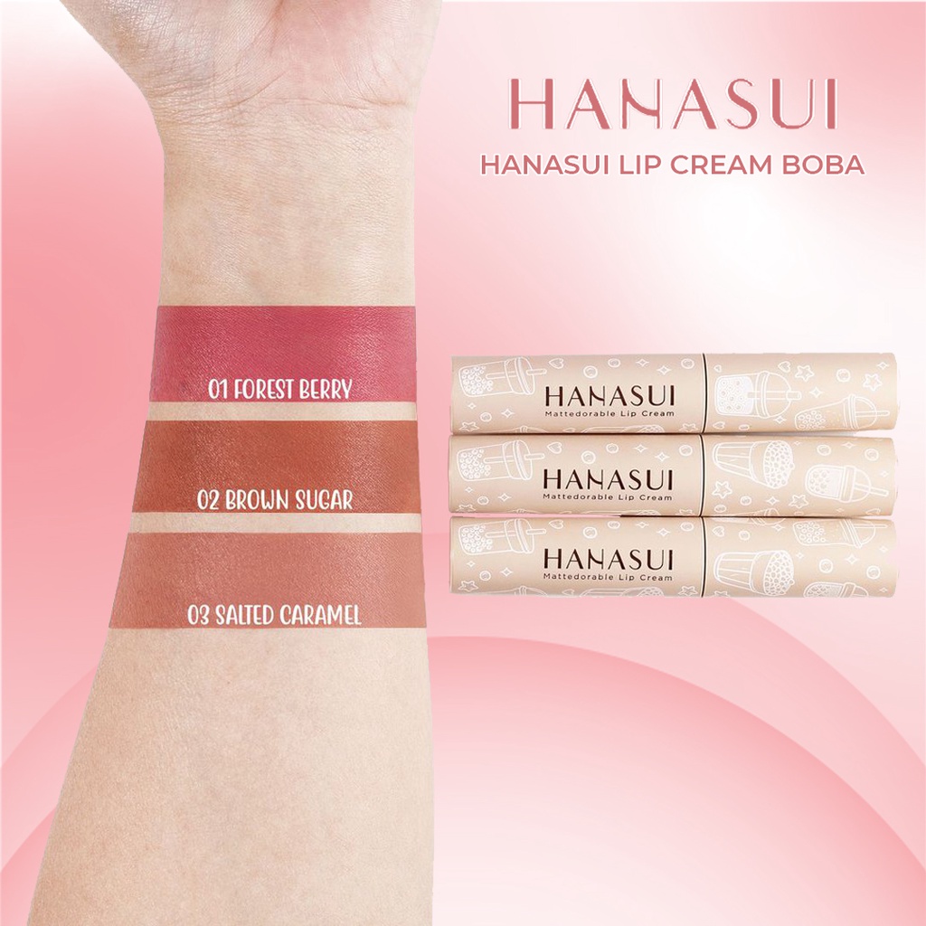 [ SKINHOUSEID ] HANASUI MATTEDORABLE LIP CREAM BOBA EDITION BPOM | TAHAN LAMA | TIDAK BIKIN KERING